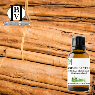Aceite esencial de sándalo de la India – Santalum album – Amaderado cremoso – HBV