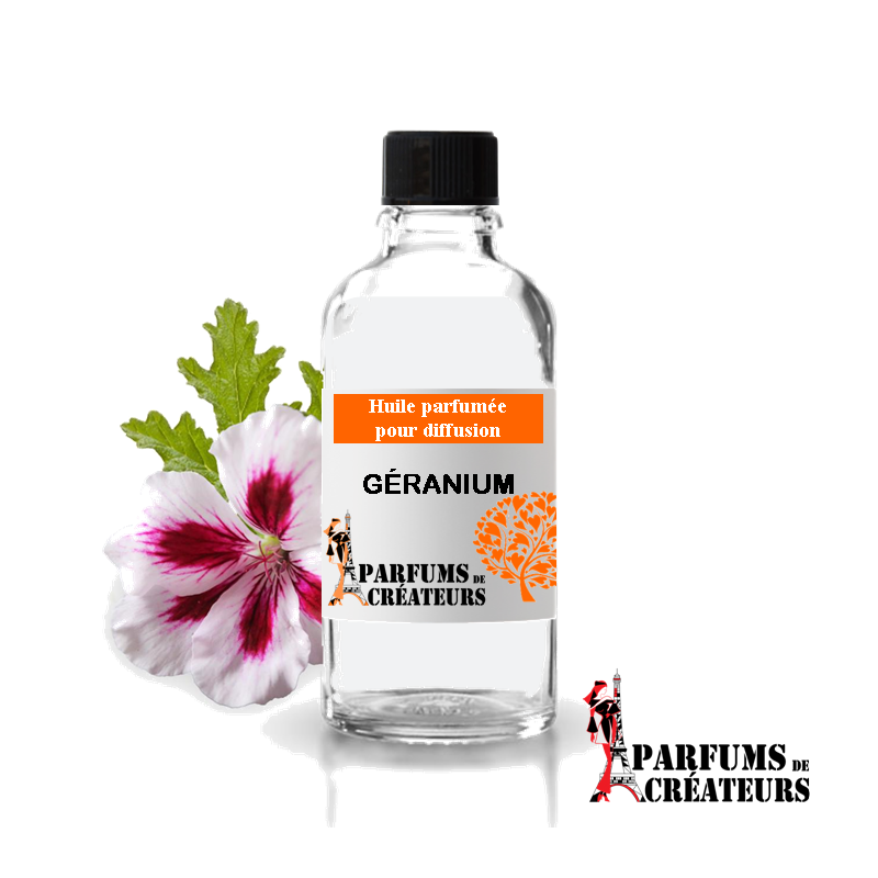 Géranium, Huile parfumée spéciale pour diffusion 10ml - Parfums de Créateurs