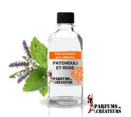 Patchouli et rose, Huile parfumée spéciale pour diffusion 10ml - Parfums de Créateurs