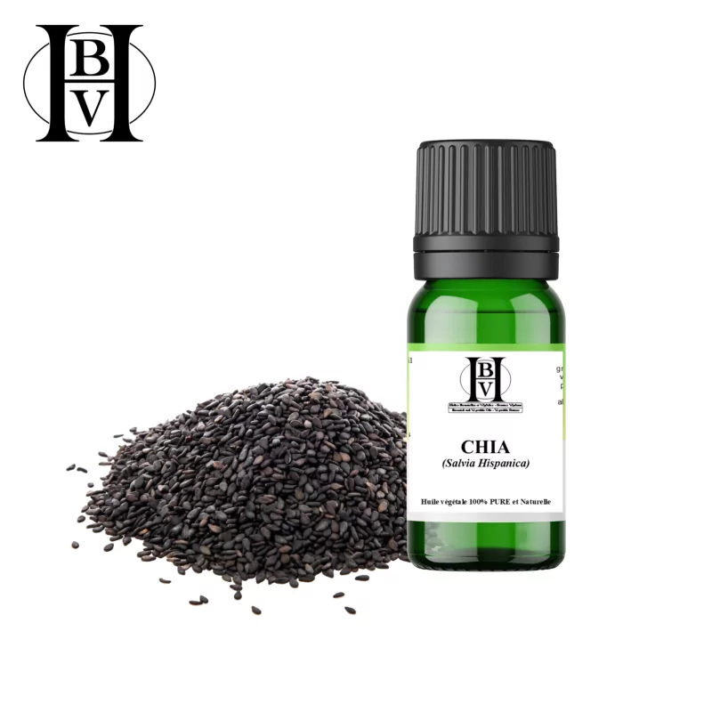 Chia huile végétale (Salvia Hispanica) - HBV Huiles et Beurres Chia huile végétale (Salvia Hispanica) - HBV Huiles et Beurres