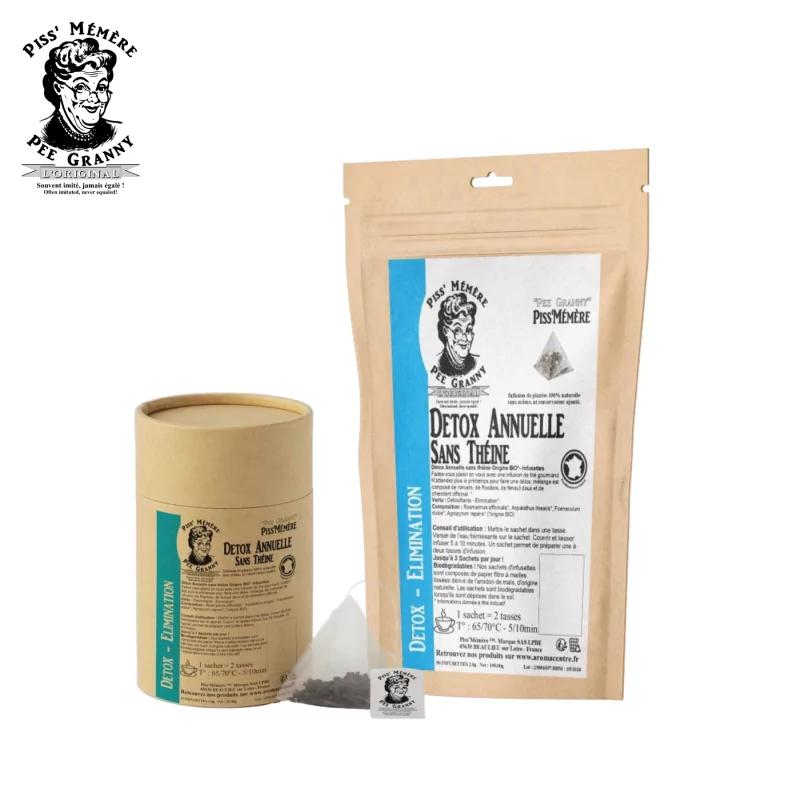 Annual detox without theine Organic Origin Tea Bags* - Piss'Mémère Annual detox without theine Organic Origin Tea Bags* - Piss'Mémère
