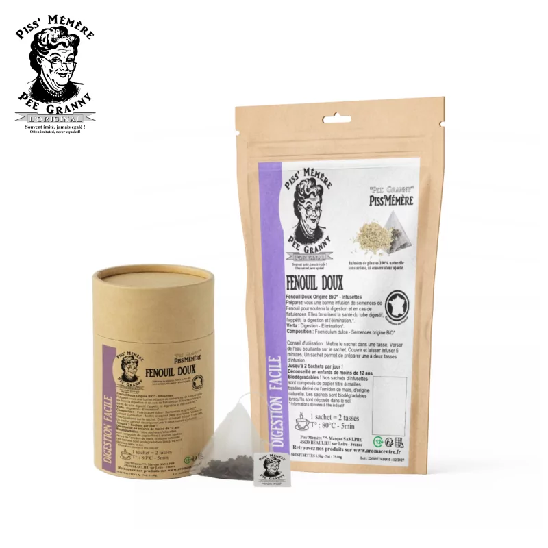 Bolsitas de té de frutos de hinojo dulce Origen orgánico* - Piss'Mémère Bolsitas de té de frutos de hinojo dulce Origen orgánico* - Piss'Mémère