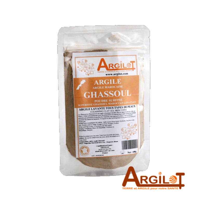 Argile Ghassoul (Rhassoul) Marocaine poudre  - Argilot 