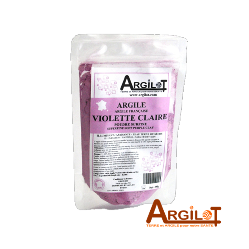Argile Violette Claire Française poudre - Argilot