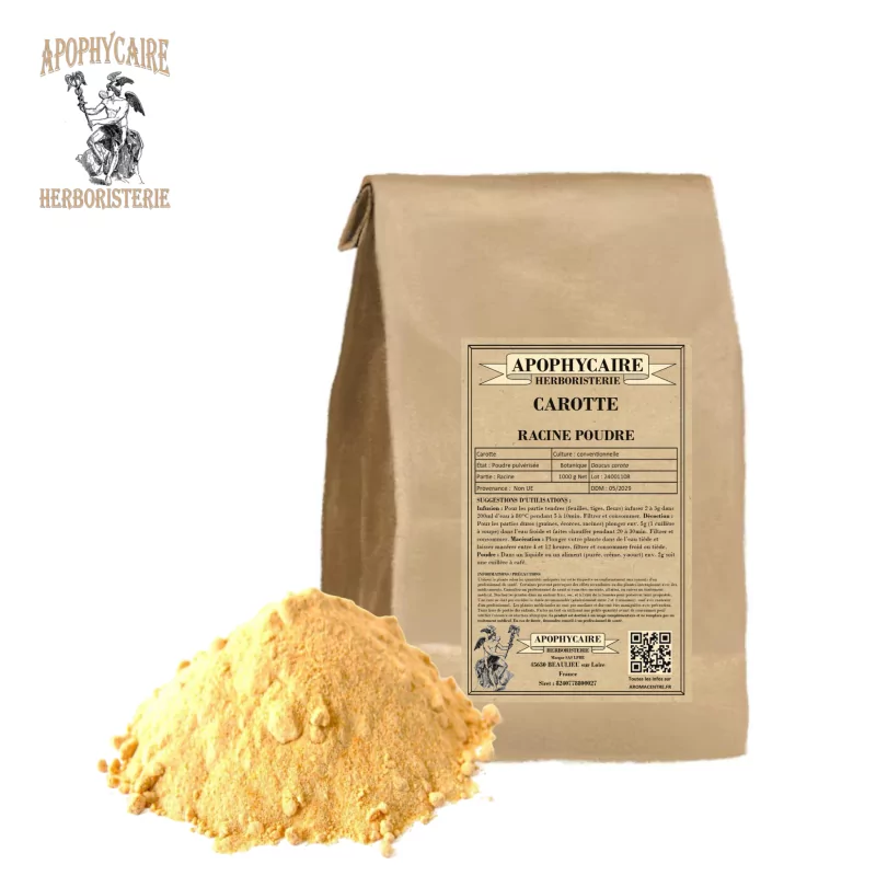 Carrot root powder (Daucus carotta) - Apophycaire Carrot root powder (Daucus carotta) - Apophycaire