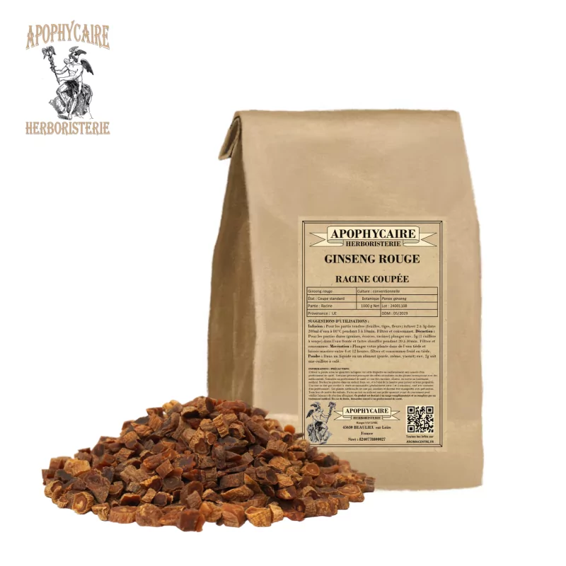 Raíz cortada de ginseng rojo (Panax ginseng) - Apophycaire