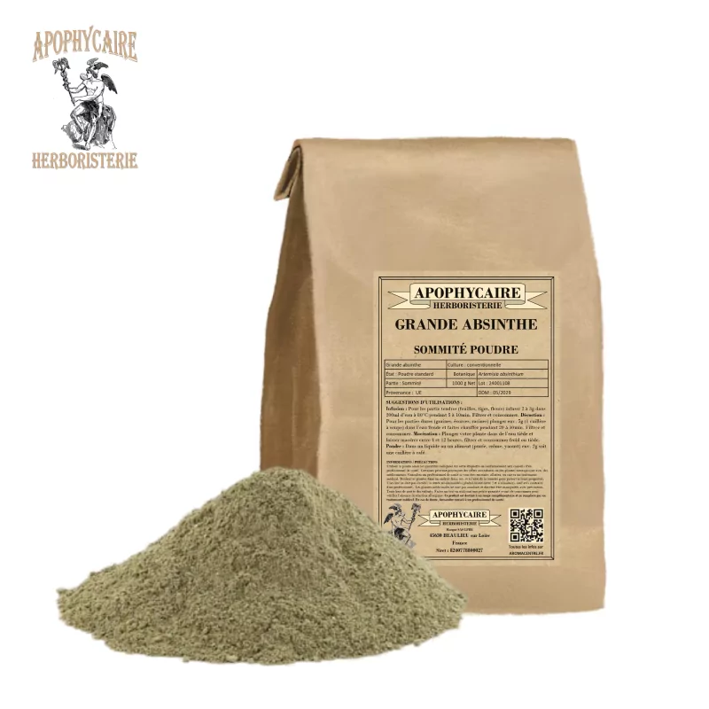 Gran tapa en polvo de Ajenjo (Artemisia absinthium) - Apophycaire Gran tapa en polvo de Ajenjo (Artemisia absinthium) - Apophycaire