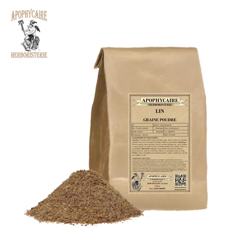 Flaxseed powder (Linum usitatissimum) - Apophycaire Flaxseed powder (Linum usitatissimum) - Apophycaire