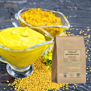 Moutarde jaune utilisée en cataplasmes doux ou comme épice relevée en cuisine - Apophycaire