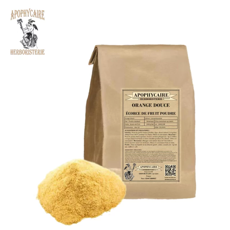 Cáscara de naranja dulce en polvo (Citrus aurantium var.dulcis) - Apophycaire Cáscara de naranja dulce en polvo (Citrus aurantium var.dulcis) - Apophycaire